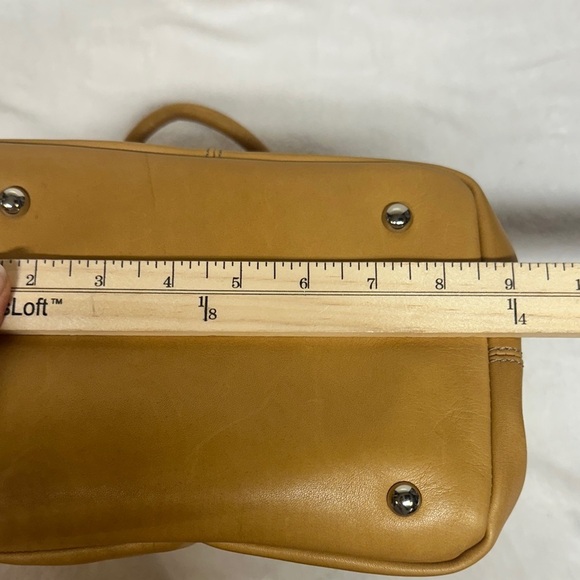 Tignanello Mustard Leather Satchel with Buckle Details - Picture 9 of 15
